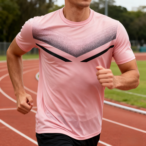 T-shirt personnalisable, couleurs variées, ultra léger, séchage rapide, col rond, polyester, pour homme, course à pied, marathon, gym, fitness - Product Image 6