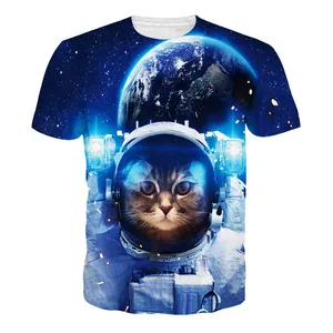 Fitspi estate 3d T-shirt stampate su misura per gli uomini donne divertenti Galaxy gatti stampa grafica T-shirt Casual a maniche corte T-shirt a girocollo - Product Image 6