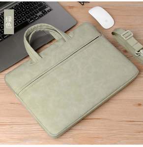 Sac pour ordinateur portable en cuir PU personnalisé, logo en gros, léger, imperméable, résistant à l'usure, sacoche de voyage, couleur personnalisée, multi-tailles - Product Image 2
