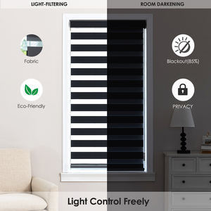 Persianas Enrollables Zebra Integradas <span class=keywords><strong>de</strong></span> Fácil Instalación, Control Manual, Tela <span class=keywords><strong>de</strong></span> Poliéster Moderna, Suave al Tacto, Material Duradero, Sin Opciones <span class=keywords><strong>de</strong></span> Perforación - Product Image 2