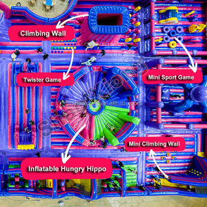 Nouveau parc à thème gonflable géant enfants adultes aventure en plein air parcours d'obstacles jeux d'amusement aire de jeux de <span class=keywords><strong>trampoline</strong></span> gonflable - Product Image 4