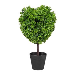 Arbre artificiel en buis en forme de cœur Gasper, haute simulation, 37 cm, vert, dans un pot en plastique noir de 9 cm, décoration d'intérieur (994929981054) - Product Image 1