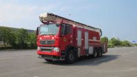 Camion de sauvetage incendie Sinotruk HOWO avec système de lance à jet, véhicule d'extinction d'incendie en altitude
