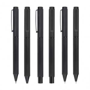 Bolígrafo de Aluminio Negro Cepillado con Acabado Mate Personalizado, Bolígrafos de Punta Redonda / Bolígrafos de Rodillo / Lápiz Mecánico - Product Image 1