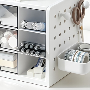 Compartmentalized Storage Box Drawer-Style Multi-Functional Desk Organizer Polypropylene PP Students Office Pen Holder - Product Image 4