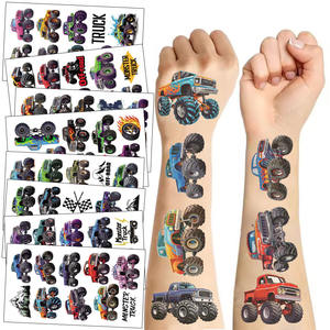 El último diseño del fabricante es una bonita pegatina de tatuaje de camión de motocicleta de dibujos animados pegatina de tatuaje impermeable - Product Image 1