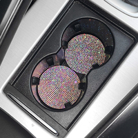 Posavasos ostentoso para coche, posavasos Universal de cristal con diamantes de imitación, posavasos antideslizante para bebidas