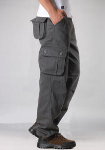 Men100 Cargo <strong>Pants</strong> 100% Cotton Men's Casual <strong>Pants</strong> Elastic Waist Plus Size <strong>Pants</strong> Multi-pocket Baggy Trousers - Product Image 5