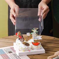 Boîte d'emballage pour pâtisserie de Noël et d'anniversaire, boîtes transparentes en PVC PET pour gâteaux, contenants d'emballage pour muffins et cupcakes