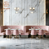 Ensemble de mobilier de café et de restaurant en marbre, canapé, banquette, chaise et table pour café