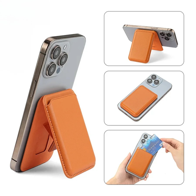 Kickstand Magnetic Leather Wallet Case for IPhone 17 16 15 14 Pro Max Galaxy Card Holder Phone Bag Cover Accessories