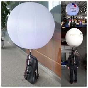 0.8m kustom Logo tiup ransel bola hijau PVC Led iklan bisnis promosi RGB balon berjalan tiup - Product Image 2