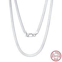 Sólido 18K chapado en oro de hueso de serpiente de plata de ley 925 de espiga cadena collar al por mayor