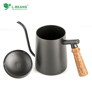 กาต้มน้ำทรงคอห่าน L-Beans ขนาด 600 มล. สแตนเลสสตีล พร้อมด้ามจับไม้ สำหรับชงกาแฟแบบ Pour Over - Product Image 1