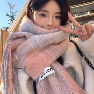 ผ้าคลุมไหล่ยาวลายสก็อตสำหรับผู้หญิง สไตล์มุสลิม ฤดูใบไม้ร่วง ฤดูหนาว แบบใหม่ สไตล์เกาหลี อเนกประสงค์ ผ้าแคชเมียร์ ดีไซน์หลากสี ให้ความอบอุ่น - Product Image 3