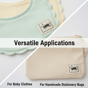 Custom-<b>printed</b> cotton woven neck tags, laser-cut, square, <b>machine</b>-washable, suitable for luggage, footwear, and apparel - Product Image 2