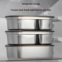 304 Edelstahl Lunchbox Isoliert Bento, Mikrowellengeeigneter Unterteilter Lebensmittelbehälter für Kinder Erwachsene Büro Schule mit Tasche