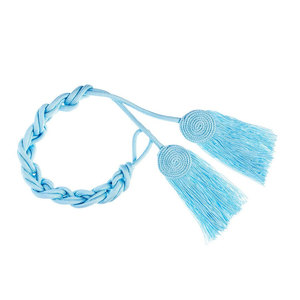 Cordons de cincture en fil d'or sur mesure avec pompons, service OEM, cordons de cincture personnalisés en gros à vendre - Product Image 4
