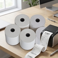 Rollos de Papel Térmico de 57x38mm sin Núcleo para Impresión de Recibos en Cajas Registradoras, para Impresora POS Móvil de 57mm