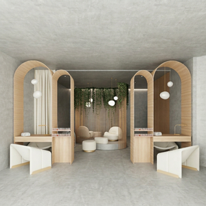 Station de manucure, mobilier de salon de beauté, aménagement complet sur mesure, design intérieur de salon de coiffure, décoration et rénovation de salon de barbier - Product Image 1