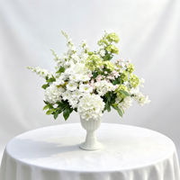 Nouvelle Composition Florale de Mariage de Haute Qualité, Style Romantique Blanc Rose Vert, Boule de Fleurs, Centre de Table Durable en Soie et Plastique