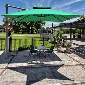 Paraguas de jardín de gran tamaño cuadrado resistente, sombrilla romana plegable impermeable con Base para comedor al aire libre, muebles de Hotel - Product Image 2