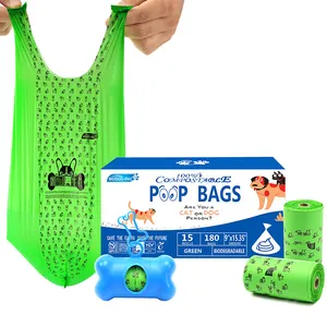 Bán buôn tùy chỉnh sinh thái thân thiện compostable OXO D2W Heavy Duty T-Shirt poop túi rác phân hủy sinh học Pet Dog Poo chất thải poop Túi