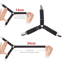 Clips de couverture de matelas draps de literie robustes sangles élastiques attaches de drap de lit 3 clips support d'angle de lit