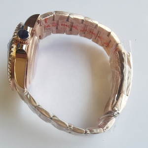 Montre pour hommes 40mm or Rose boîtier étanche en acier inoxydable GMT lunette saphir cristal pour japon mouvement NH35 NH36 - Product Image 6