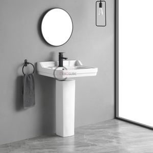 Lavabo de columna mate de diseño minimalista nórdico para proyectos de higiene de alta gama en hospitales y clínicas - Product Image 4