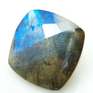 Piedra de corte facetado de labradorita azul 17x17mm Cojín de labradorita Tamaño calibrado facetado Piedra preciosa suelta Labradorita de calidad 3A - Product Image 2