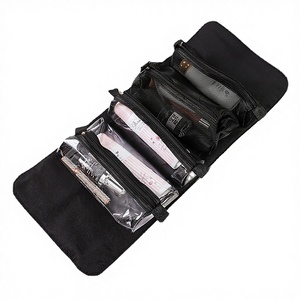 Trousse de Toilette de Voyage Simple pour Femme, Quatre-en-Un, Amovible, Multifonctionnelle, Imperméable, en Tissu Oxford, Motif Lettres Vintage - Product Image 3