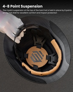 Ilm mũ cứng OSHA và ANSI xây dựng an toàn Mũ bảo hiểm đầy đủ vành 4-8 điểm treo sợi carbon mô hình MS401 - Product Image 4
