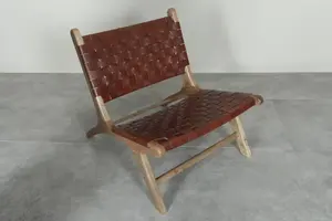 Chaise longue en bois Scandianavia Vintage Green Sage Boucle Mid Century Design Brunt Umber <span class=keywords><strong>Marocain</strong></span> Chair <span class=keywords><strong>Fauteuil</strong></span> - Product Image 6