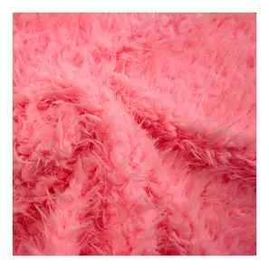 Long Pile Luxury Knitted 100% Polyester Faux Stretch Fur Fabric