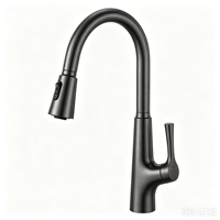 Robinet mélangeur d'évier de cuisine extractible en acier inoxydable 304 à montage sur plan avec pulvérisateur à bec en silicone et pulvérisateur magnétique à rétraction automatique