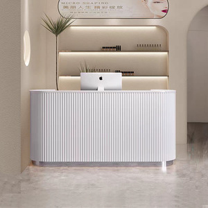 Wholesale Beauty Salon Cashier <b>Simple</b> Modern Shop Small Counter Custom Light Luxury Nail Salon Front <b>Desk</b> - Product Image 2