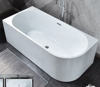 Baignoire autoportante en acrylique Suly Merlin, moderne, carrée, à bords étroits, fonction de trempage, capacité de 50 à 59 gallons, pour hôtels et villas
