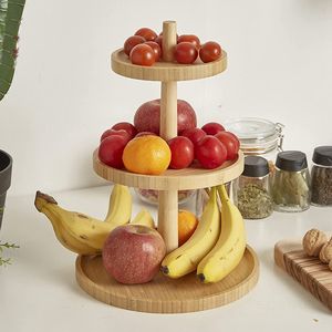 Support à Cupcake à 3 étages Porte-gâteau en bois Bambo Assiettes à dessert Mini Gâteaux Tour de présentation des bonbons aux fruits - Product Image 2