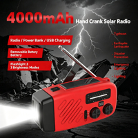 Radio Portátil OEM Personalizada con Certificación CE, AM FM WB, Meteorológica, de Emergencia, Solar, con Manivela, USB, Linterna Recargable de 4000mAh, Reproductor MP3