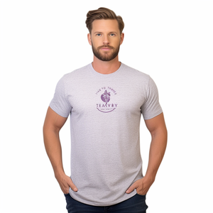 T-shirt da uomo in 65% poliestere 35% cotone, morbida, con stampa serigrafica e logo personalizzato, <span class=keywords><strong>colore</strong></span> mélange, promozionale - Product Image 4