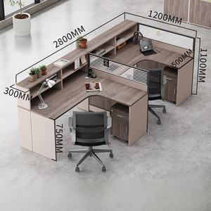 Bureau <span class=keywords><strong>de</strong></span> travail moderne en forme <span class=keywords><strong>de</strong></span> L pour 4 postes, table d'ordinateur pour 4 à 6 personnes. Table d'ordinateur pour <span class=keywords><strong>employé</strong></span>. - Product Image 4