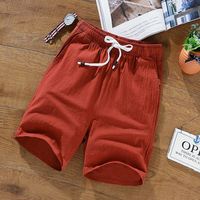 M-9XL vente en gros hommes été tendance cinq quarts pantalon mince coton lin moyen pantalon décontracté plage pantalon respirant Gym Shorts