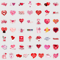 Autocollants en vinyle imperméables réutilisables pour la Saint-Valentin, décorations amoureuses, accessoires décoratifs pour bouteilles, décorations de vacances pour mobiles