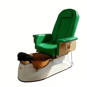 Sillón de Pedicura Eléctrico de Lujo con Tazón de Cobre, Estación de Pedicura Reclinable de Cuero Morado con Reposabrazos de Madera, Masaje de Pies - Product Image 4