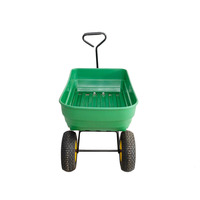 Chariot de Jardin Utilitaire à 4 Roues, Benne Basculante en Plastique, Diable Chariot à Outils