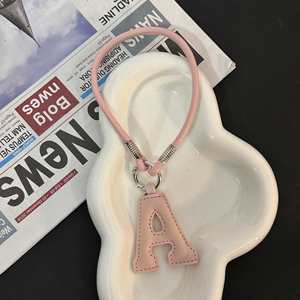 New 26 English Letters PU Leather Keychain Creative Commemorative <b>Gift</b> High Quality Letter <b>Bag</b> Charms Leather Keychain - Product Image 3