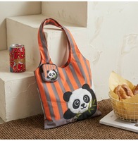 Mini sac à main imprimé rayé, animal 3D, panda, ours, léger, imperméable, sac de voyage, sac de sport, écologique, réutilisable, pliable, sac de shopping en nylon pour femmes