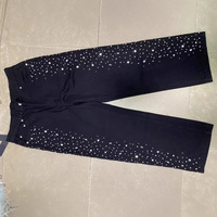 Nouveau gros garçon ami perle personnalisé jean Streetwear noir empilé jean Sport strass Patch hommes pantalons jean