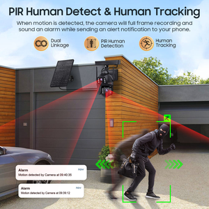 SECTEC Outdoor Dual Lens Dual Linkage HD 6MP AOV Cámaras <span class=keywords><strong>de</strong></span> <span class=keywords><strong>seguridad</strong></span> inalámbricas para exteriores para vigilancia del hogar con panel solar fijo - Product Image 6